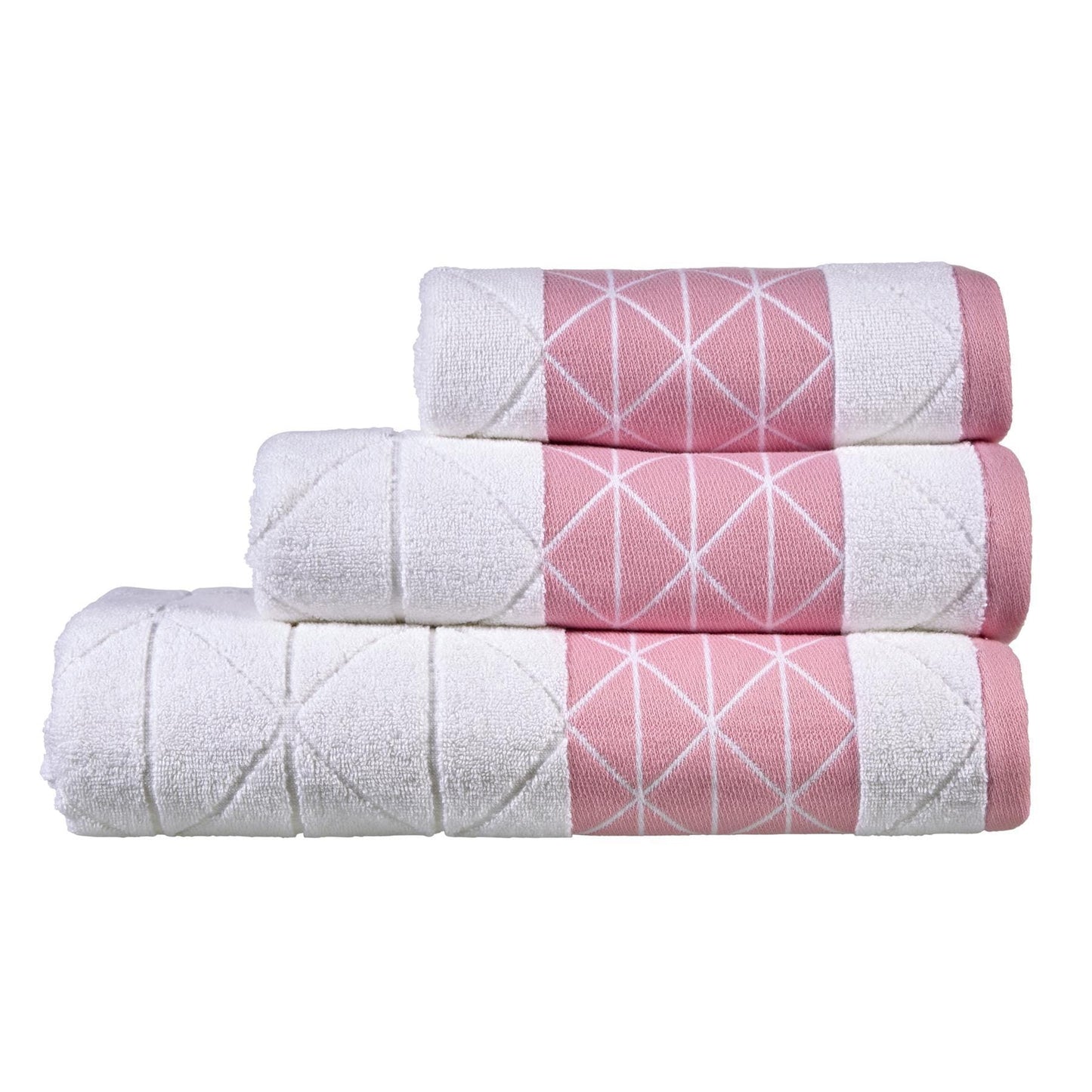 OLIVIA ROCCO Towel Inca Diamond Jacquard 600GSM Towels Wholesale Manchester UK